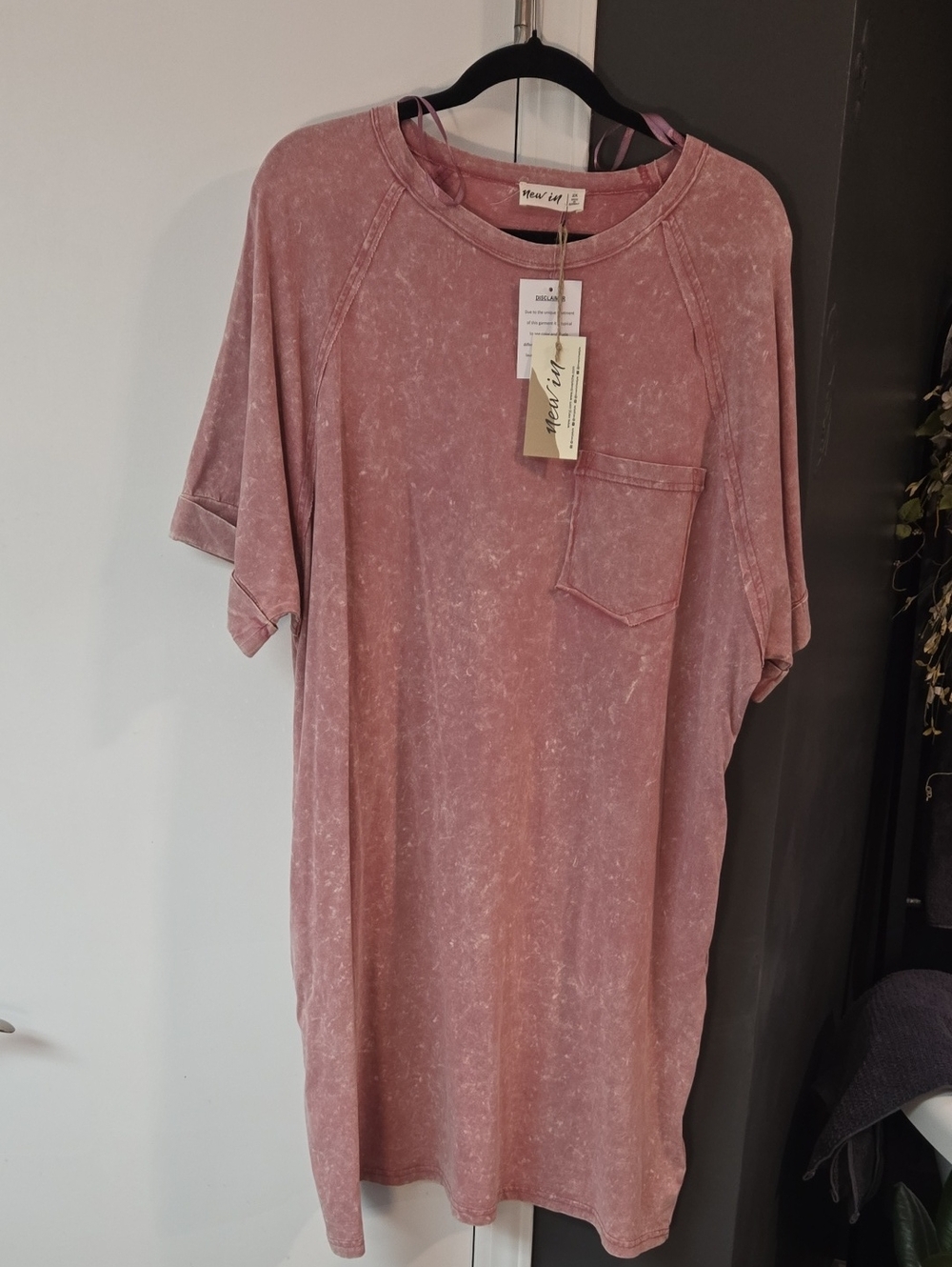 Unisex Washed Pocket Tee - Dusty Rose
